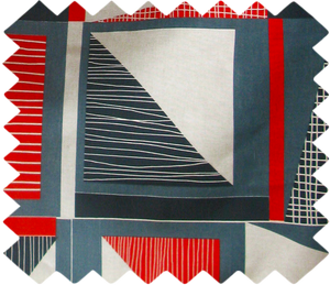 Abstract Square swatch: Red, Navy, Blue