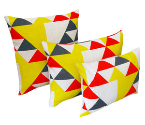 Aztec cushion: Red, Blue, Yellow