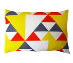 Load image into Gallery viewer, Aztec cushion: Red, Blue, Yellow
