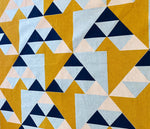 Load image into Gallery viewer, Aztec. Navy, mustard, pink: Fabric Remnant
