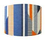 Load image into Gallery viewer, Textured Stripe Lampshade: Blue, Navy, Orange
