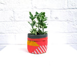 Load image into Gallery viewer, Textured Stripe Soft Pots: Pink Grey Yellow
