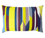 Load image into Gallery viewer, Textured Stripe Cushion: Aubergine, Teal, Lime
