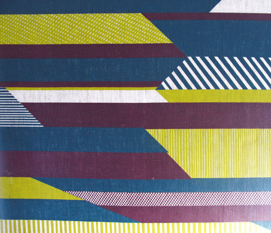 Textured Stripe: Aubergine, Lime, Teal