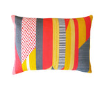 Load image into Gallery viewer, Textured Stripe Cushion: Pink, Grey, Yellow
