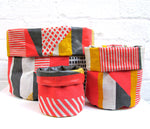 Load image into Gallery viewer, Textured Stripe Soft Pots: Pink Grey Yellow
