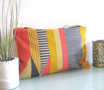 Load image into Gallery viewer, Textured Stripe pouch: Pink, Grey, Yellow
