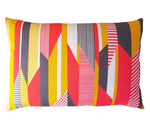 Load image into Gallery viewer, Textured Stripe Cushion: Pink, Grey, Yellow
