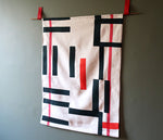 Load image into Gallery viewer, Overprinted French linen wallhanging: Red, Black

