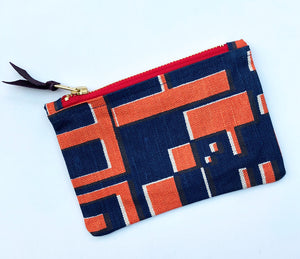 Copy of Maze pouch: Navy and burnt pink