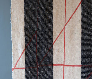 Angle overprinted striped vintage blanket