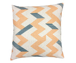 Load image into Gallery viewer, Snakes and Ladders Cushion: Peach and Teal
