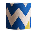 Load image into Gallery viewer, Snakes and Ladders Lampshade: Blue and Lime
