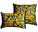 Load image into Gallery viewer, Maze cushion: Yellow, Green
