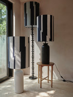 Load image into Gallery viewer, Lightning bolt: Vintage cream linen with Slate print
