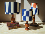 Load image into Gallery viewer, Fragments: Vintage linen with Blue and Orange print
