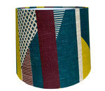 Load image into Gallery viewer, Textured Stripe Lampshade: Aubergine, Lime, Teal
