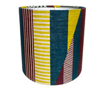 Load image into Gallery viewer, Textured Stripe Lampshade: Aubergine, Lime, Teal

