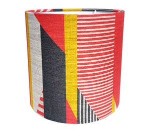 Textured Stripe Lampshade: Pink, Grey, Yellow