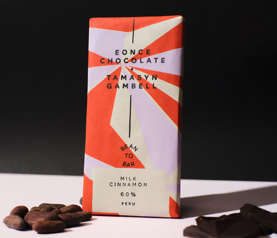 Milk/ Cinnamon Chocolate bar in collaboration with Eonce Bean to Bar