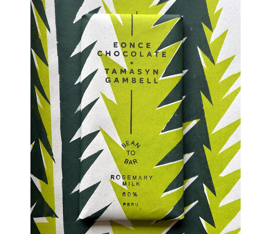 Milk/ Rosemary Chocolate bar in collaboration with Eonce Bean to Bar