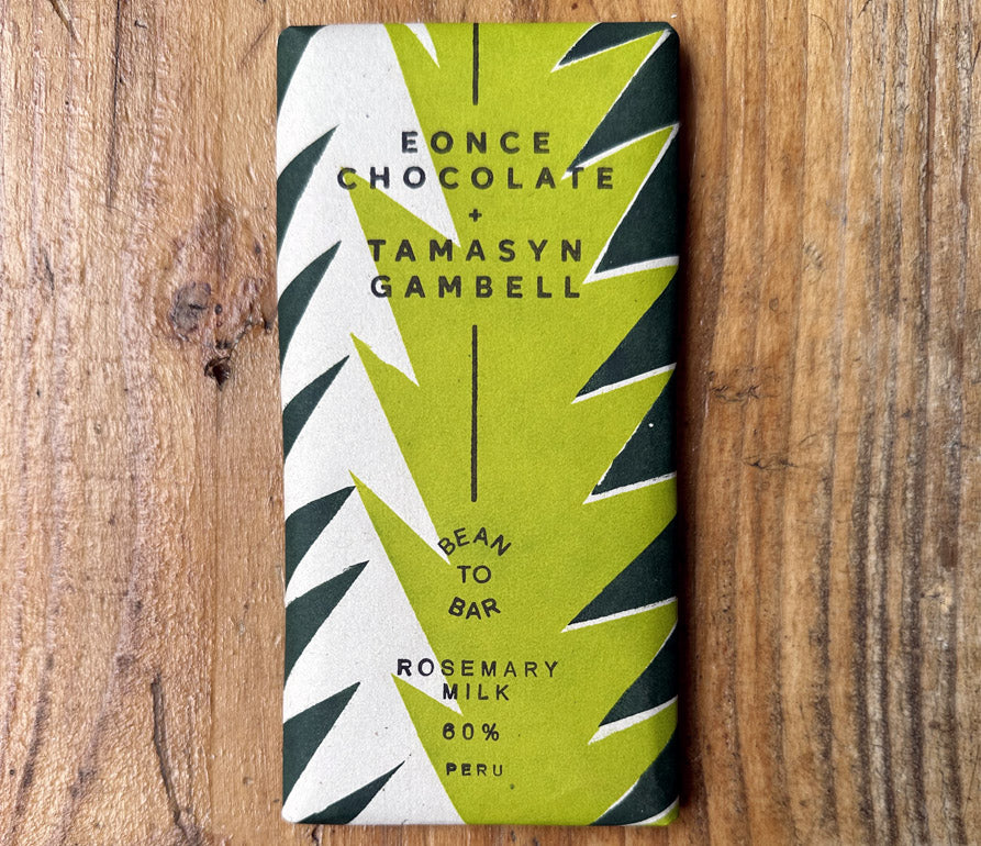 Milk/ Rosemary Chocolate bar in collaboration with Eonce Bean to Bar