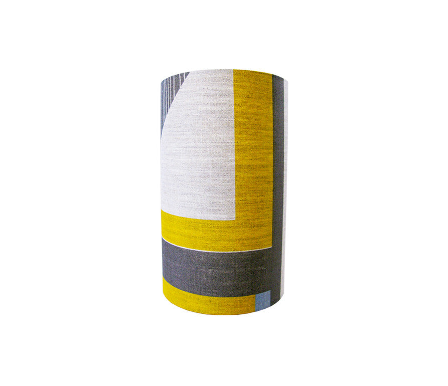 Abstract Square lampshade: Yellow, Blue, Grey