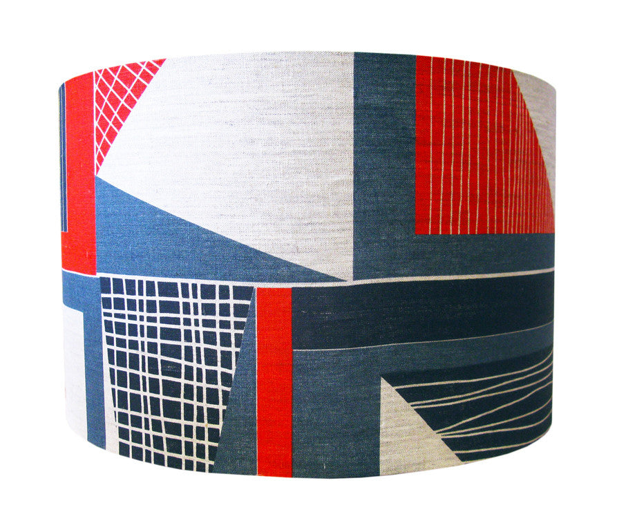Abstract Square lampshade: Red, Navy, Blue