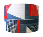 Load image into Gallery viewer, Abstract Square lampshade: Red, Navy, Blue
