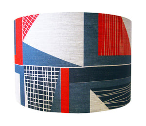 Abstract Square lampshade: Red, Navy, Blue