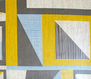 Abstract Square oilcloth: Yellow, Blue, Grey