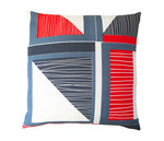 Load image into Gallery viewer, Abstract Square cushion: Red, Navy, Blue
