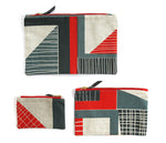 Load image into Gallery viewer, Abstract Square pouch: Red, Navy, Blue
