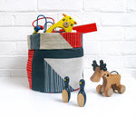 Load image into Gallery viewer, Abstract Square soft pot: Red, Navy, Blue
