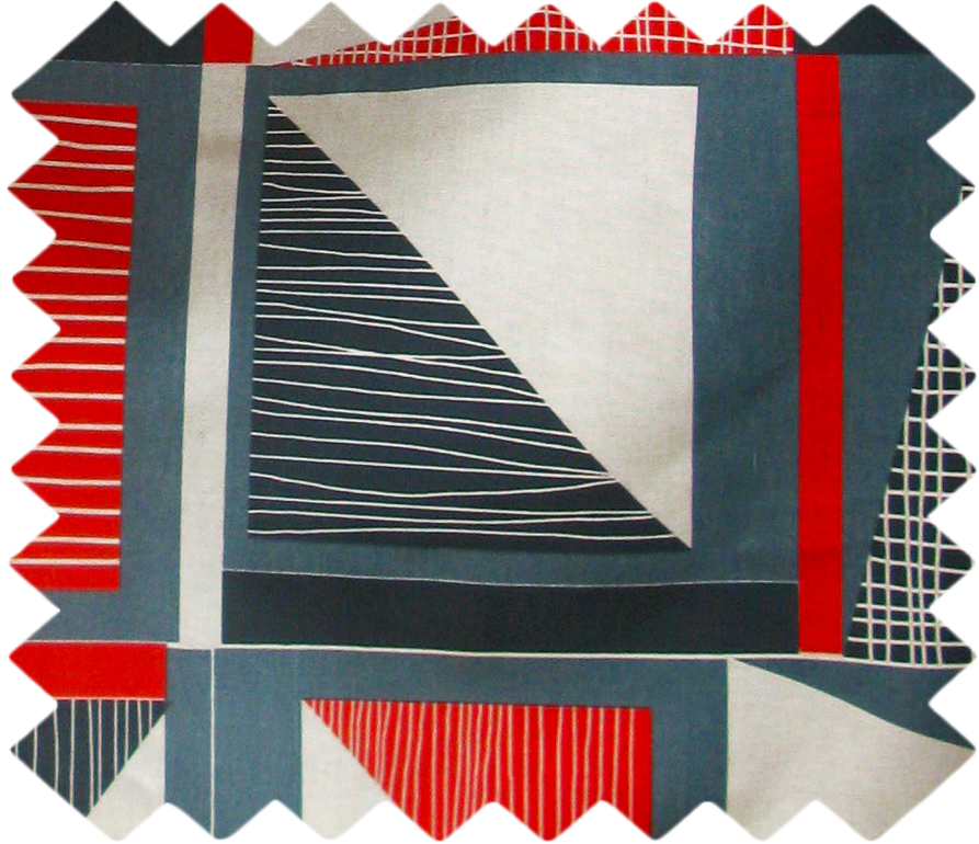 Abstract Square swatch: Red, Navy, Blue