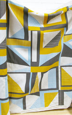 Load image into Gallery viewer, Abstract Square oilcloth: Yellow, Blue, Grey
