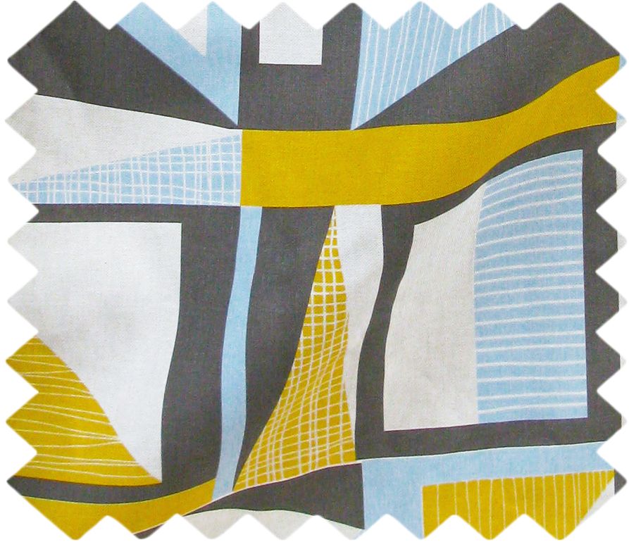 Abstract Square swatch: Yellow, Blue, Grey