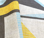 Load image into Gallery viewer, Abstract Square. Grey, blue, yellow: Fabric Remnant
