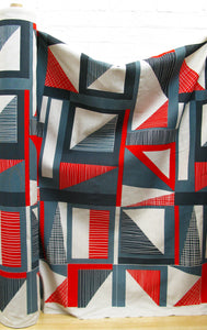 Abstract Square oilcloth: Red, Navy, Blue