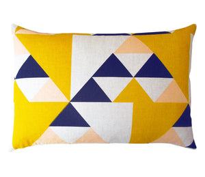 Aztec cushion: Pink, Blue, Mustard
