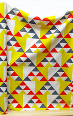 Load image into Gallery viewer, Aztec oilcloth: Red, Blue, Yellow
