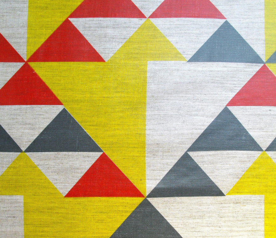 Aztec oilcloth: Red, Blue, Yellow