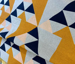 Load image into Gallery viewer, Aztec. Navy, mustard, pink: Fabric Remnant
