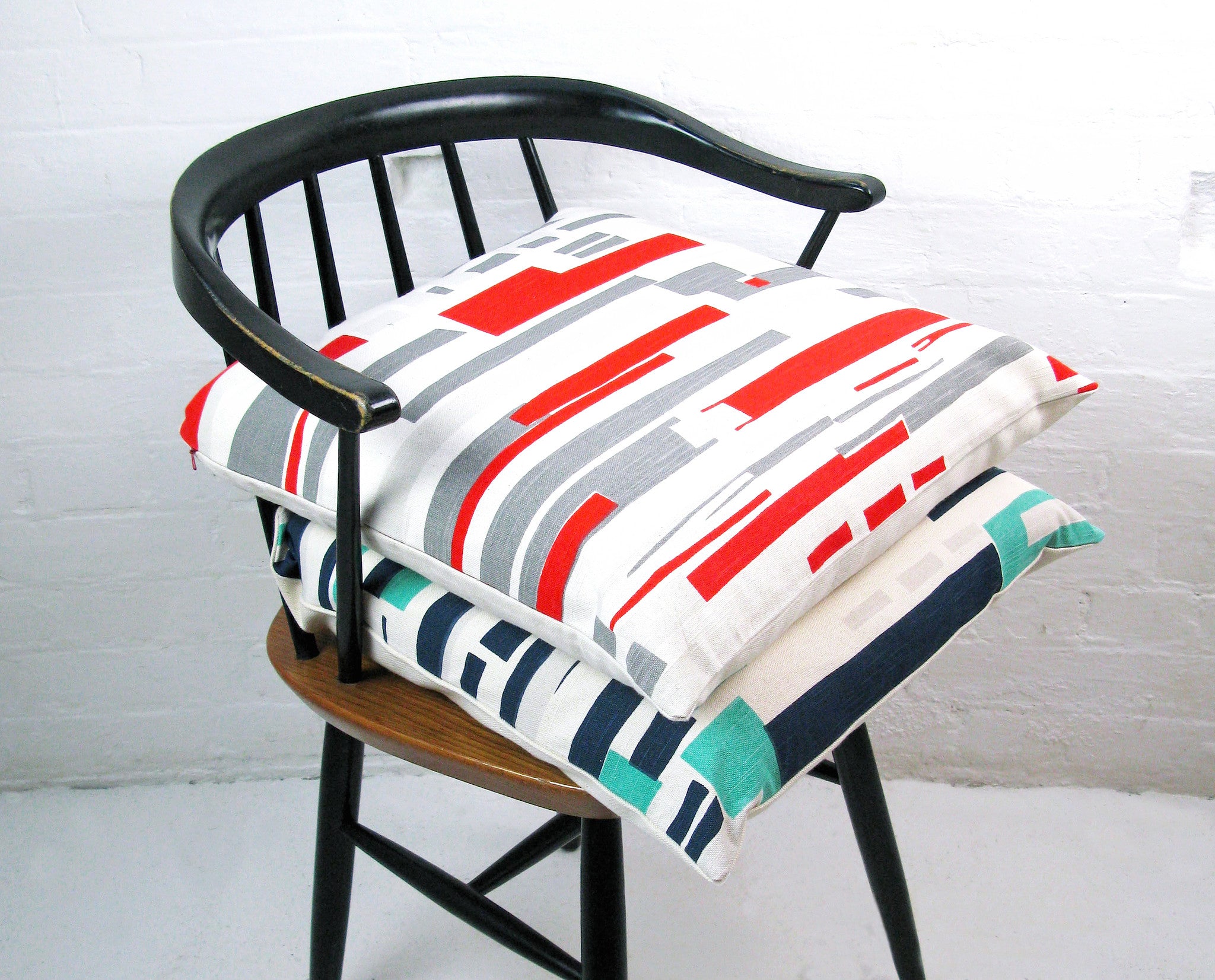 Topsy Turvy Cushion: Red, Light Grey, Grey