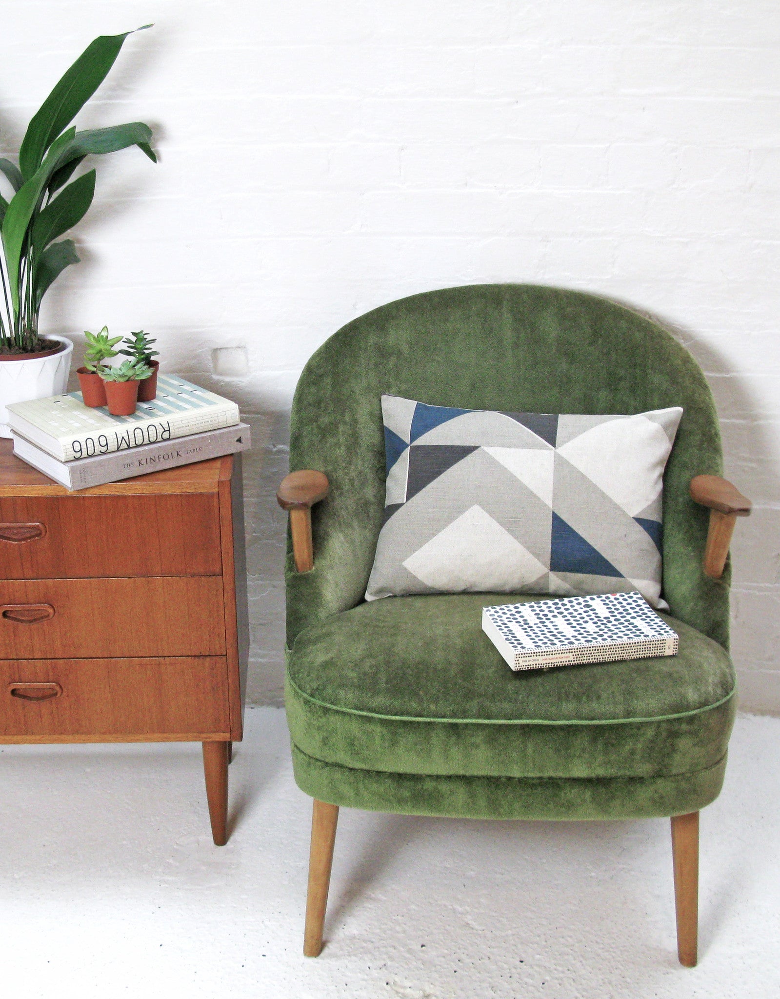 Plane Curve Cushion: Blue, Charcol, Grey