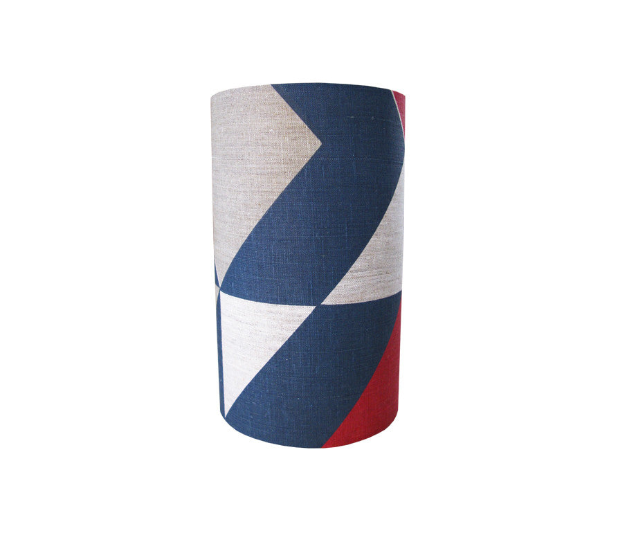 Plane Curve Lampshade: Grey, Fuchsia, Blue