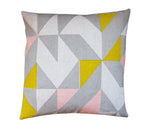 Load image into Gallery viewer, Plane Curve Cushion: Pink, Yellow, Grey
