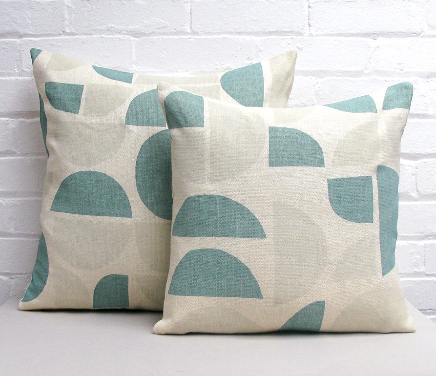 Radius Cushion: Taupe, Teal