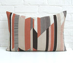 Load image into Gallery viewer, Textured Stripe Cushion: Brown, Terracotta, Taupe
