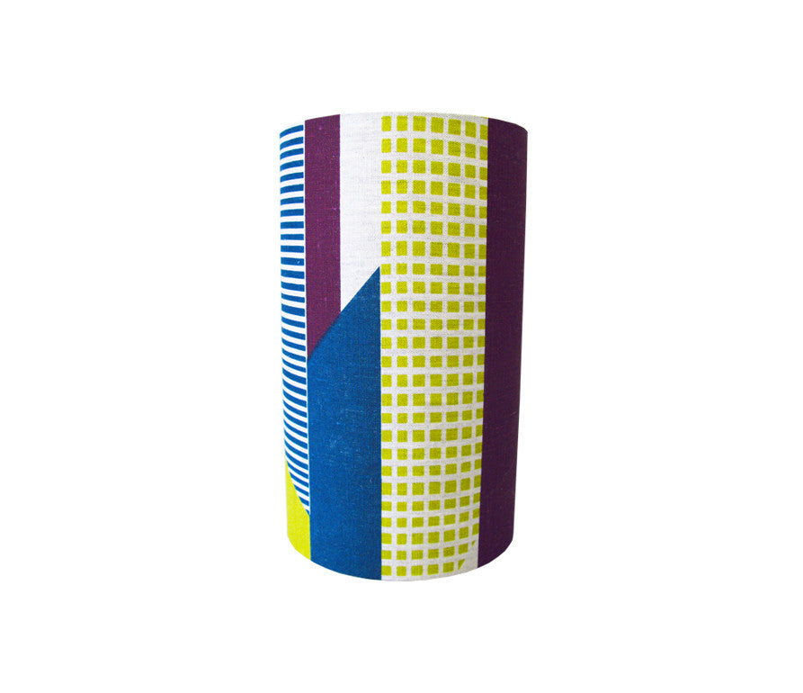 Textured Stripe Lampshade: Aubergine, Lime, Teal